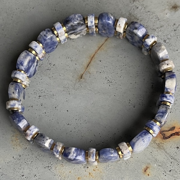 Bracelet ISPAHU en jaspe moucheté bleu-7