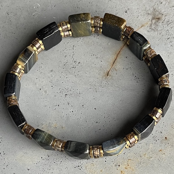 Bracelet ISPAHU en oeil de tigre foncé-1