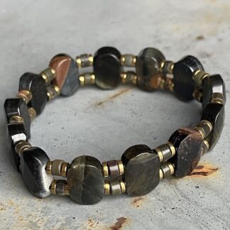 Bracelet ISPAHU en oeil de tigre foncé-2