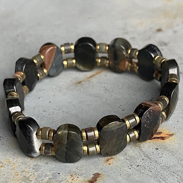 Bracelet ISPAHU en oeil de tigre foncé-2