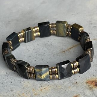 Bracelet ISPAHU en oeil de tigre foncé