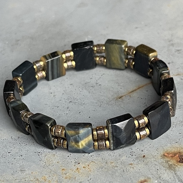 Bracelet ISPAHU en oeil de tigre foncé