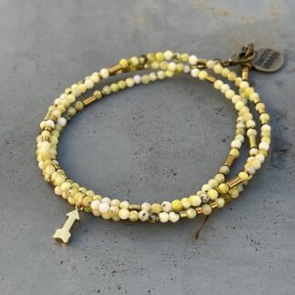 Bracelet YAMNI triple tours en turquoise jaune