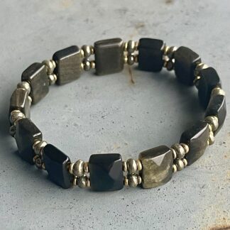 Bracelet ISPAHU en obsidienne dorée-9