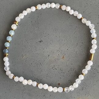 Bracelet en agate dentelle bleue-12