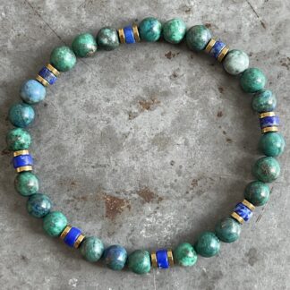 Bracelet en chrysocolle : lapis lazuli-4