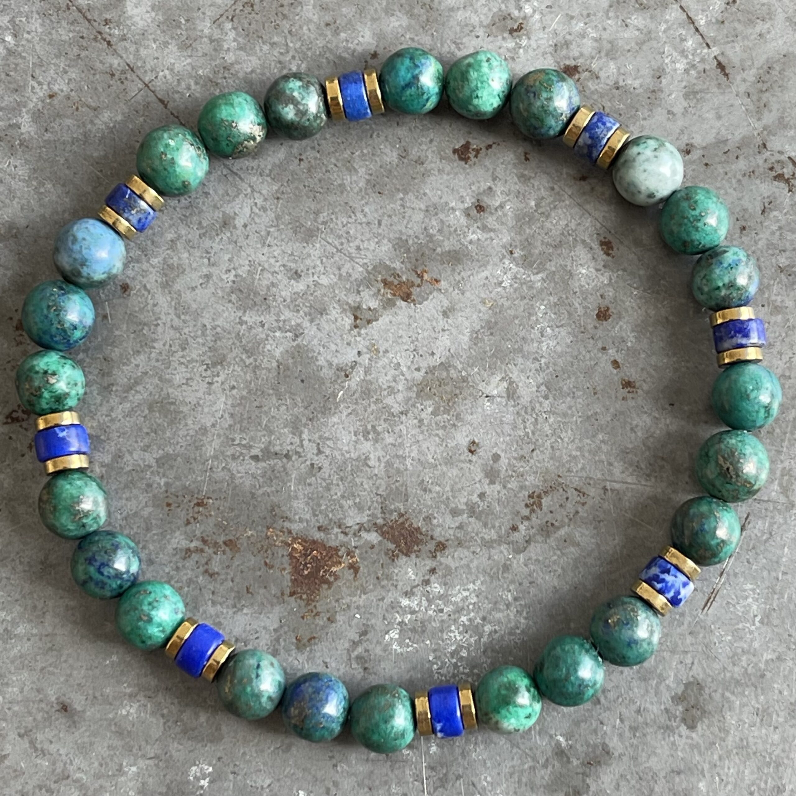 Bracelet en chrysocolle : lapis lazuli-4