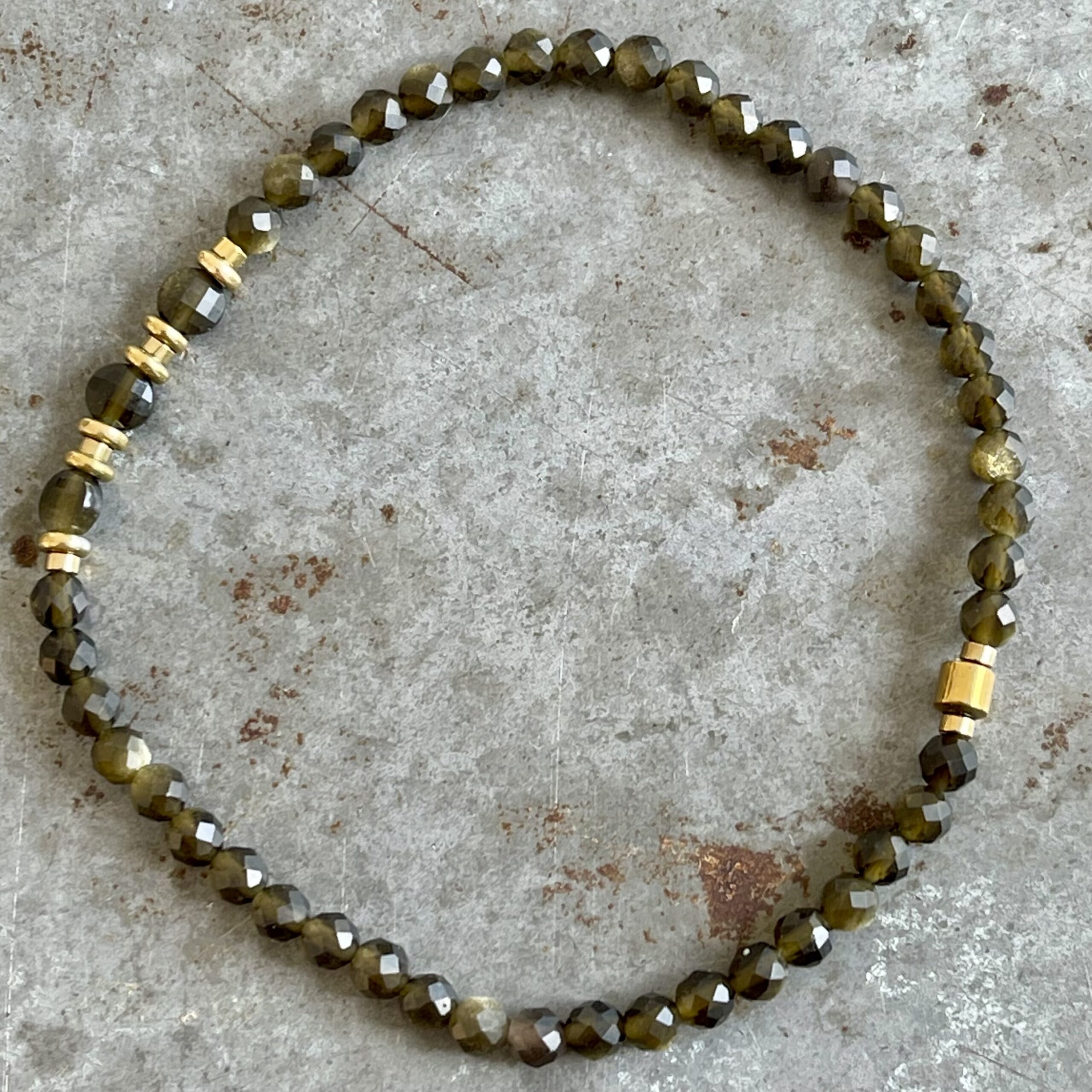 Bracelet en obsidienne dorée-4