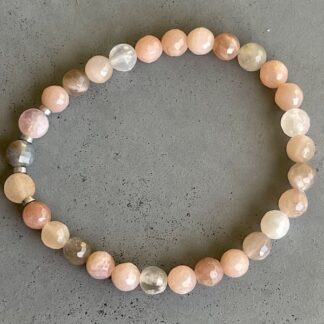 Bracelet en pierre de lune multicolore-12