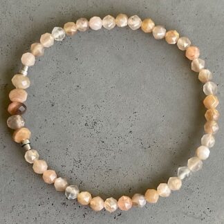 Bracelet en pierre de lune multicolore-4