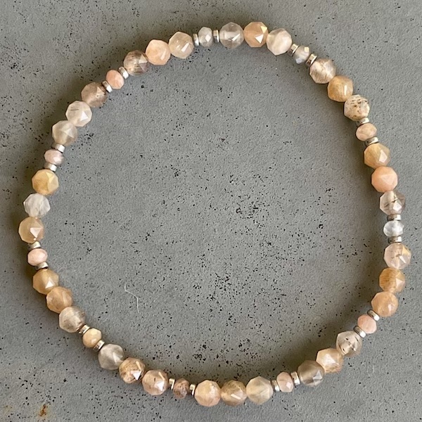 Bracelet en pierre de lune multicolore-7