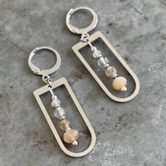 Boucles d'oreilles OWI 809 en pierre de lune multicolore