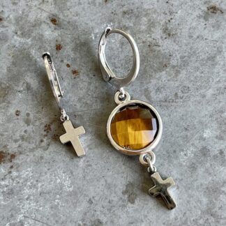 Boucles d'oreilles OWI 867 en oeil de tigre