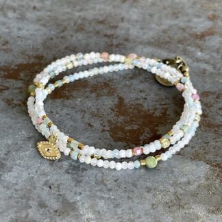 Bracelet YAMNI triple tours en morganite