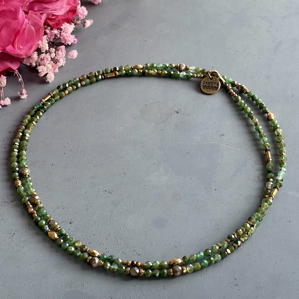 Collier MAZASKA 80 cm en fuschite-3