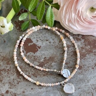 Collier NATAKE 45 cm en pierre de lune multicolore