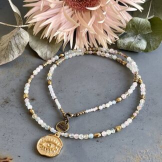 Collier SAKPE 50 cm en morganite