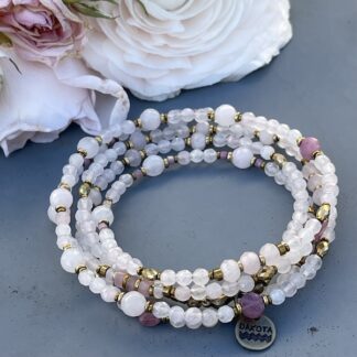 Collier TANKA 108 cm en quartz rose