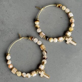 Boucles d'oreilles OWI 869 créoles en nacre