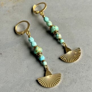 Boucles d'oreilles OWI 880 en turquoise de Hubei