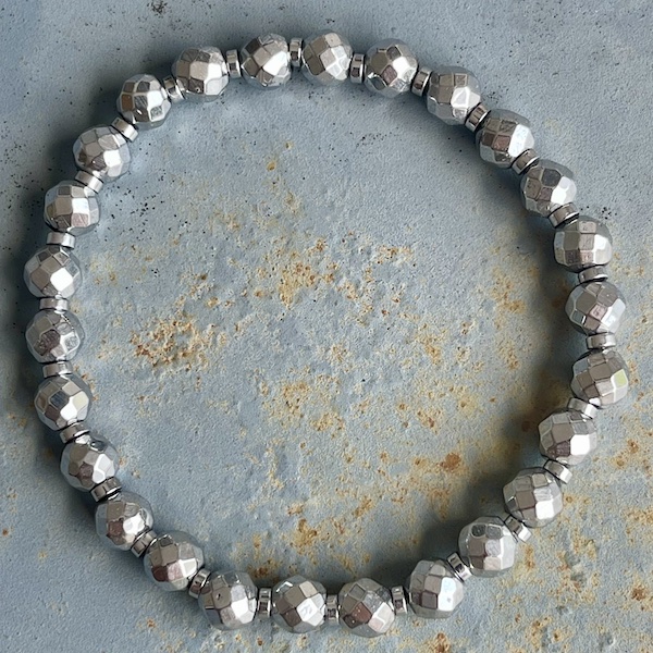 Bracelet en hématite argentée-4