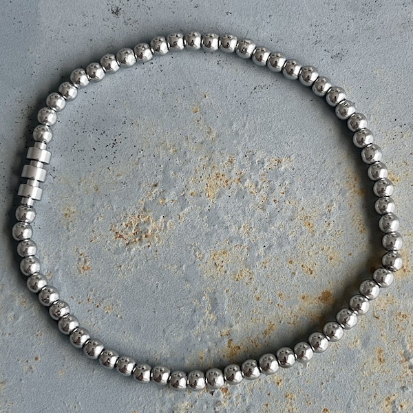 Bracelet en hématite argentée-5