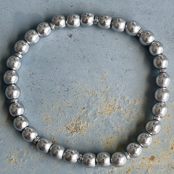 Bracelet en hématite argentée-6