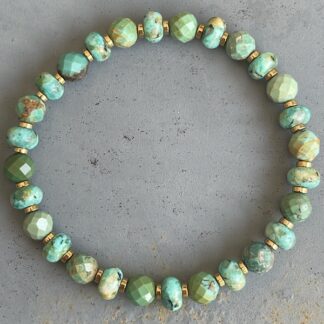 Bracelet en turquoise de Hubei et chrysocolle-3