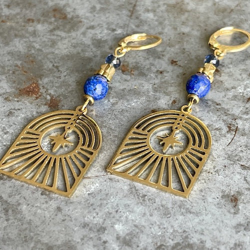 Boucles d'oreilles OWI 884 en lapis lazuli-1