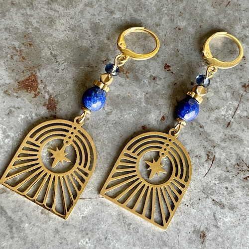 Boucles d'oreilles OWI 884 en lapis lazuli