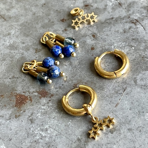 Boucles d'oreilles OWI 889 en lapis lazuli-1