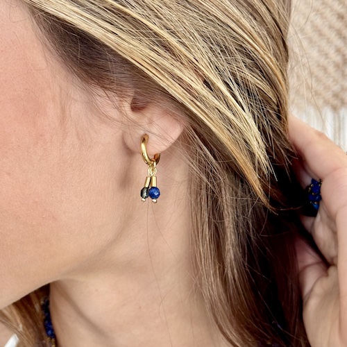 Boucles d'oreilles OWI 889 en lapis lazuli-4