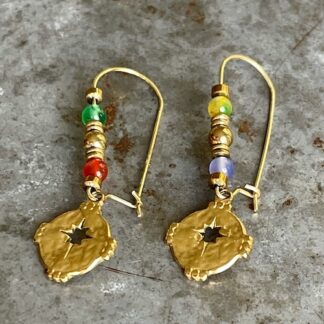 Boucles d’oreilles OWI 911 en agate multicolore-1