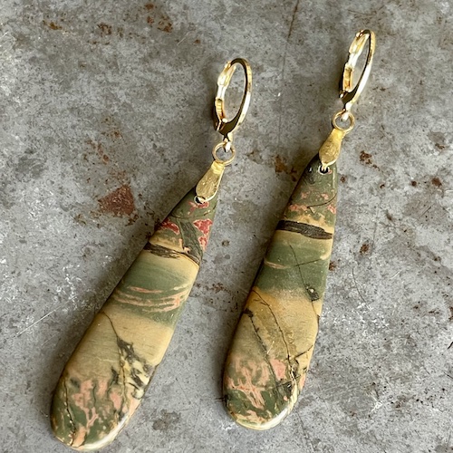 Boucles d’oreilles OWI 915 en jaspe picasso