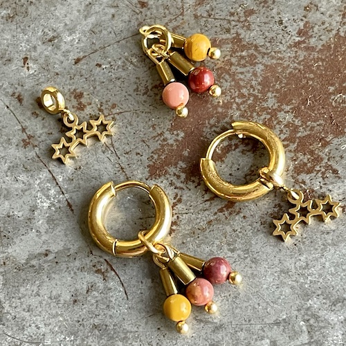 Boucles d'oreilles OWI 924 créoles en mookaite-2