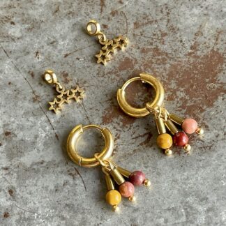 Boucles d'oreilles OWI 924 créoles en mookaite