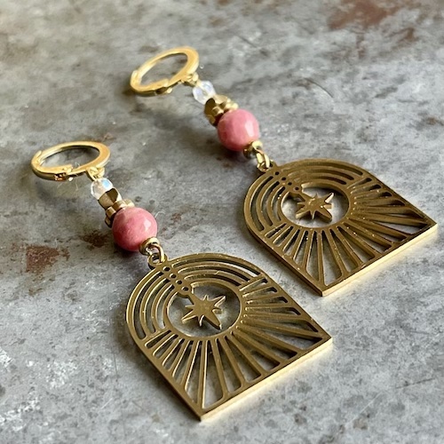 Boucles d'oreilles OWI 933 en rhodonite-1