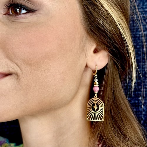 Boucles d'oreilles OWI 933 en rhodonite-2