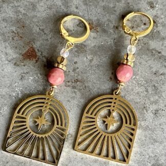 Boucles d'oreilles OWI 933 en rhodonite