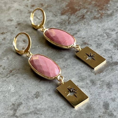 Boucles d'oreilles OWI 936 en rhodonit-1