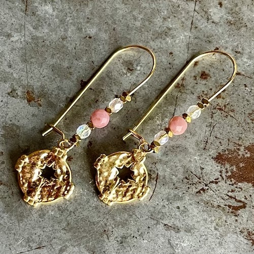 Boucles d'oreilles OWI 938 en rhodonite