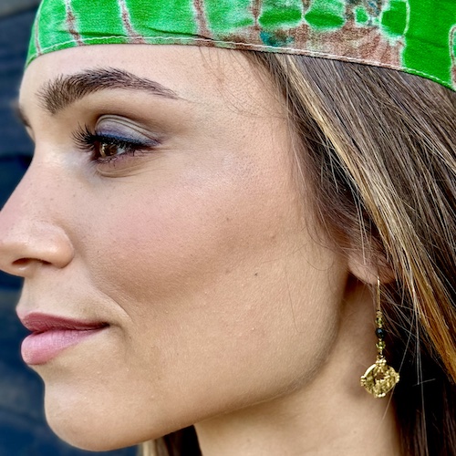 Boucles d'oreilles OWI 944 en goldstone verte et péridot-3