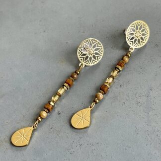 Boucles d'oreilles OWI 951 en jaspe rhyolite-1