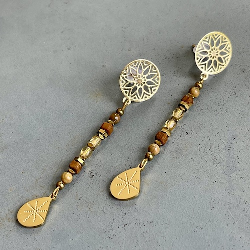 Boucles d'oreilles OWI 951 en jaspe rhyolite-1