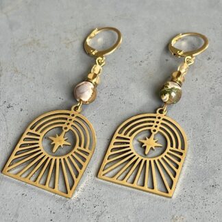 Boucles d'oreilles OWI 952 en jaspe rhyolite