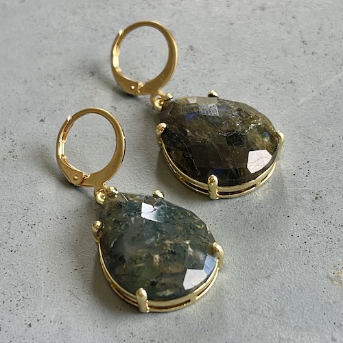 Boucles d'oreilles OWI 961 en labradorite foncée-2