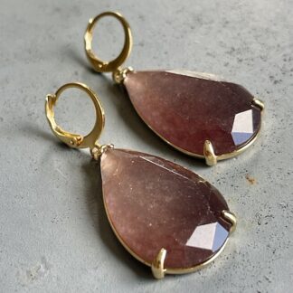 Boucles d'oreilles OWI 963 en agate fumée-1