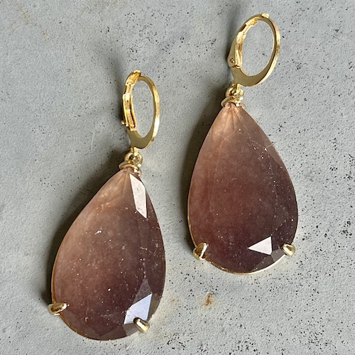 Boucles d'oreilles OWI 963 en agate fumée