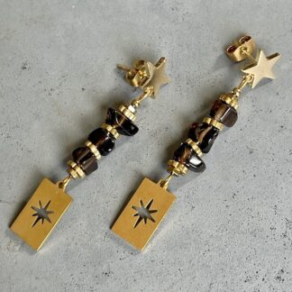 Boucles d'oreilles OWI 965 en quartz fumé