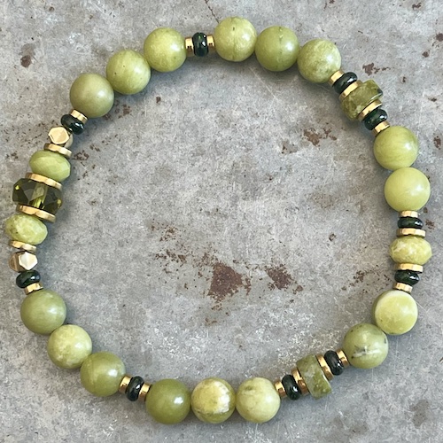 Bracelet Dakota en goldstone verte et péridot-2